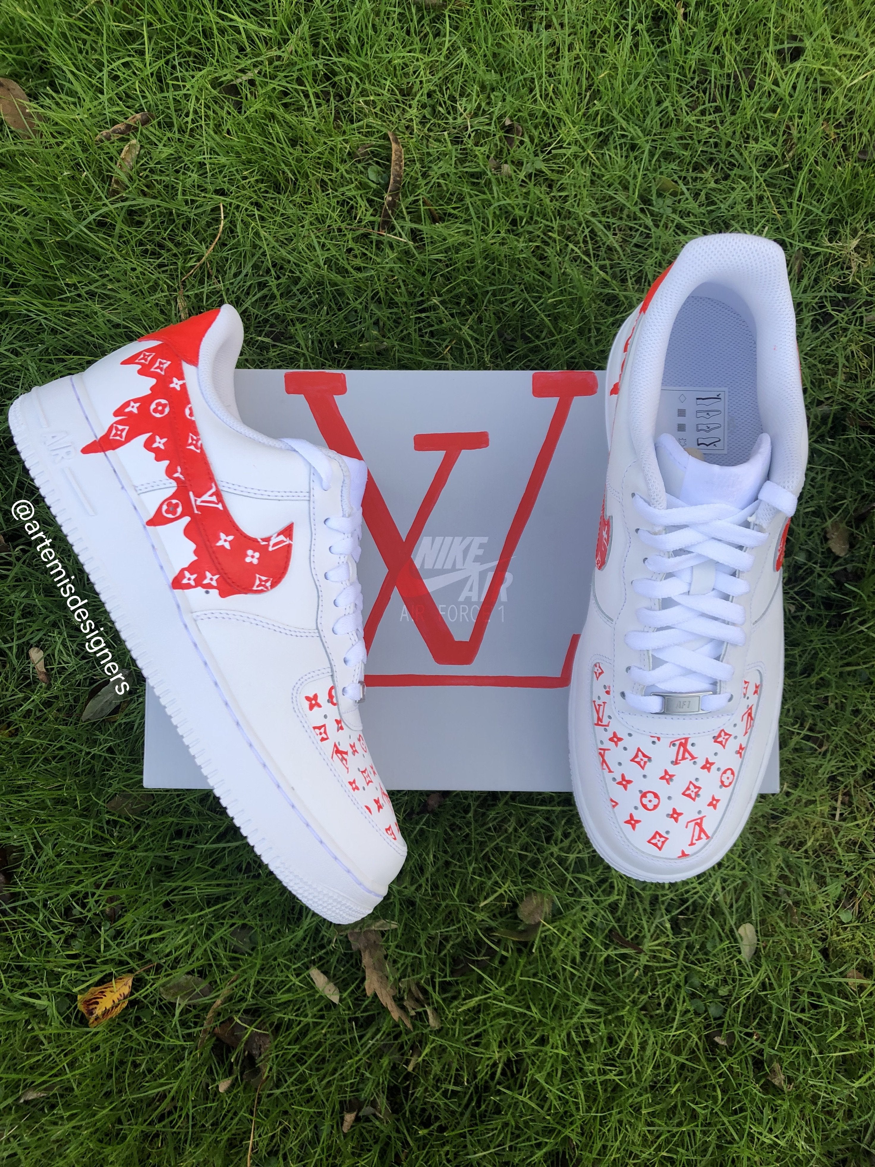 Custom Air Force 1 Drip LV Patches, Easy Iron On Black Drip LV