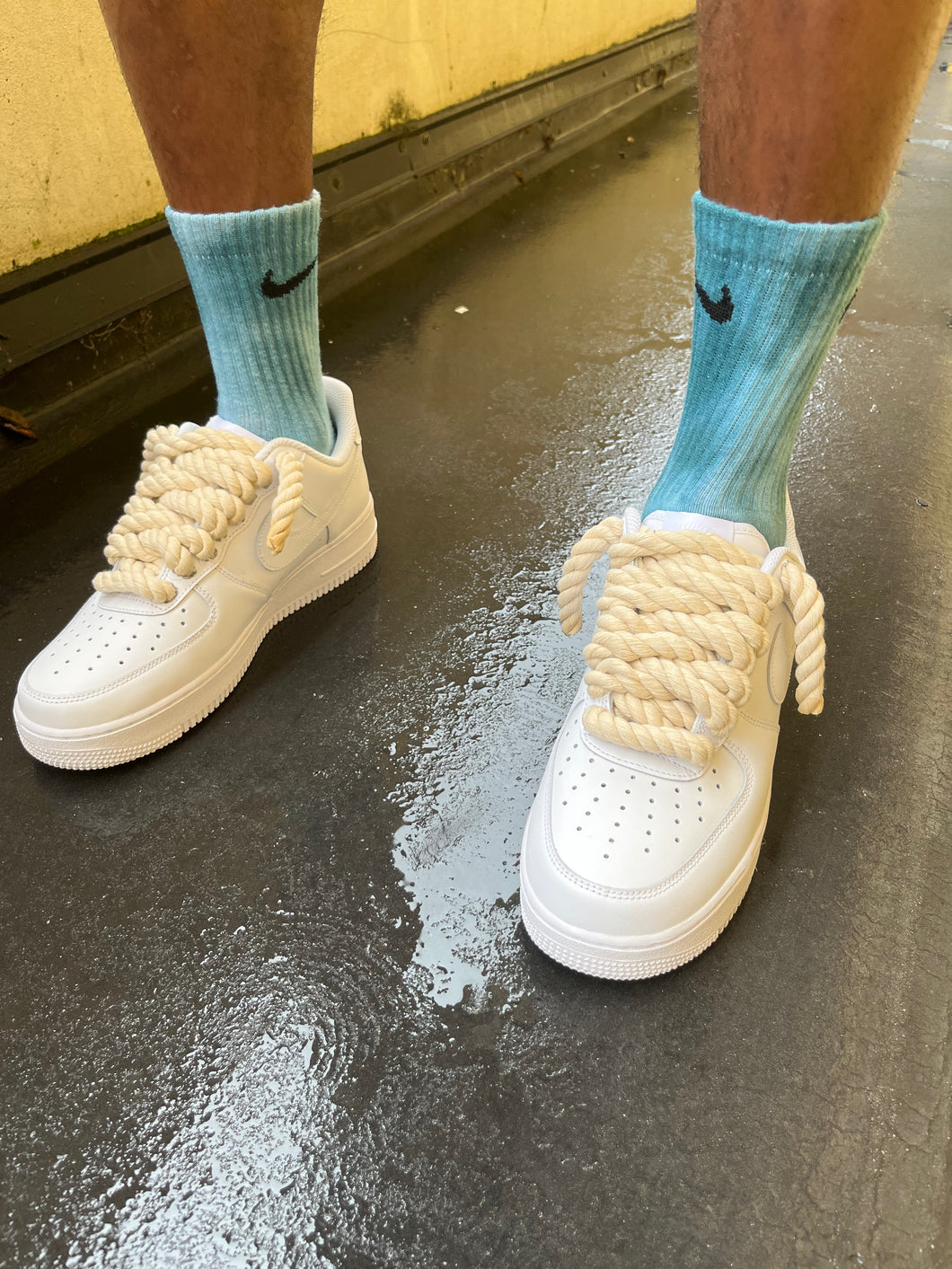 Custom Nike Air Force 1 Shoes White Rope Laces