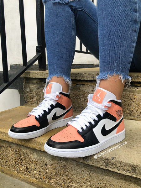 Jordan 1 Custom Peach Vibes Artemis Designers