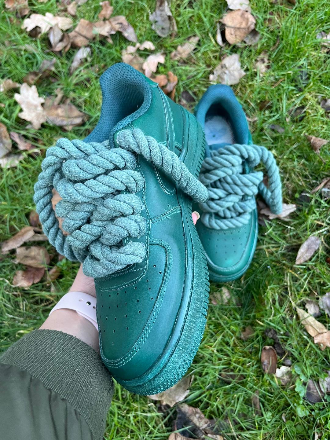 Air Force Rope Laces Green- The Finest Customs Sneakers